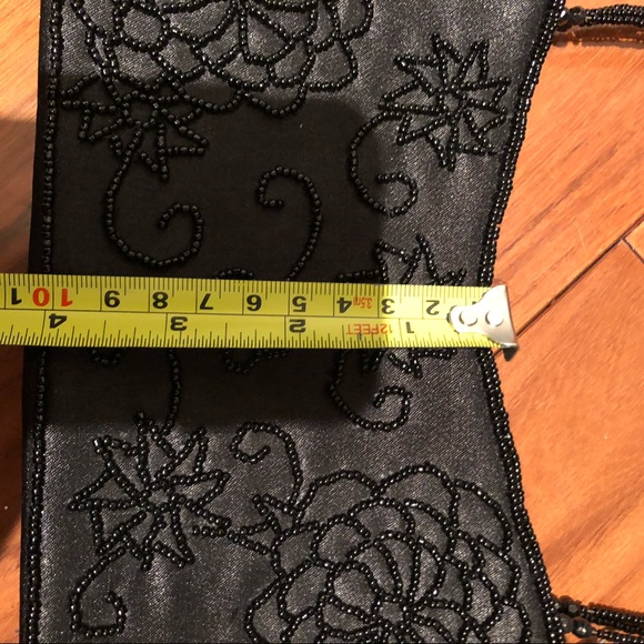 Jessica Beaded Flower Detail Black Mini bag purse - Picture 6 of 6